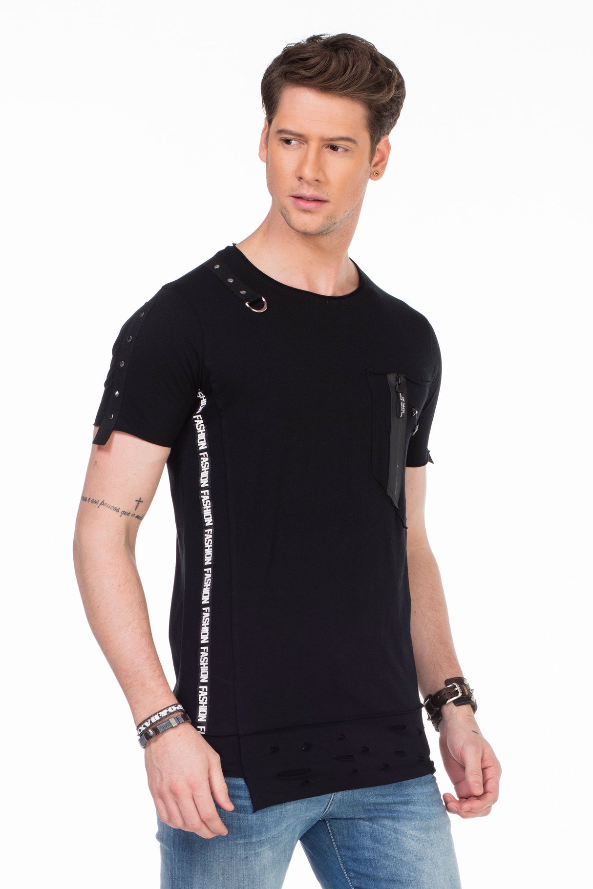 CT366 Camiseta para hombres  con aplicación de diseño