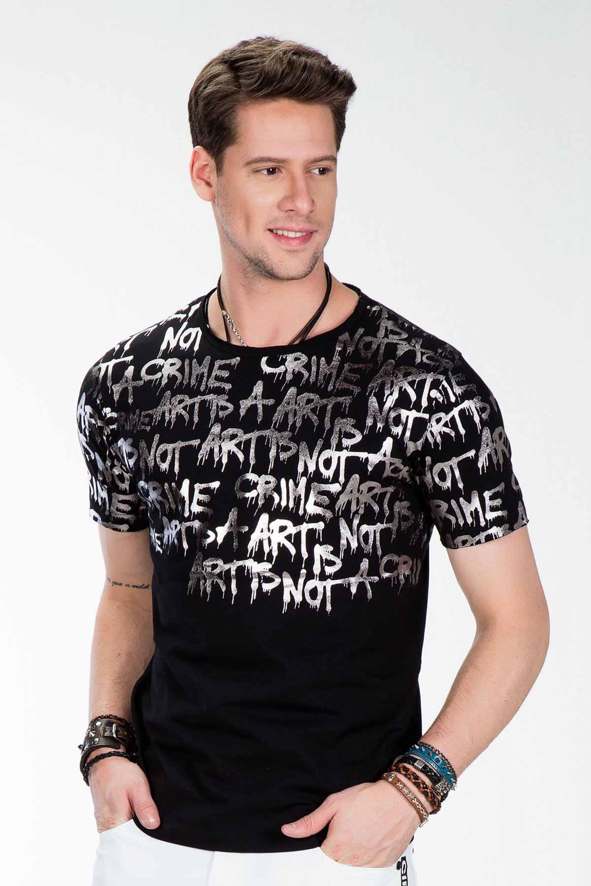 CT371  Camiseta para hombres con estampado de grafiti