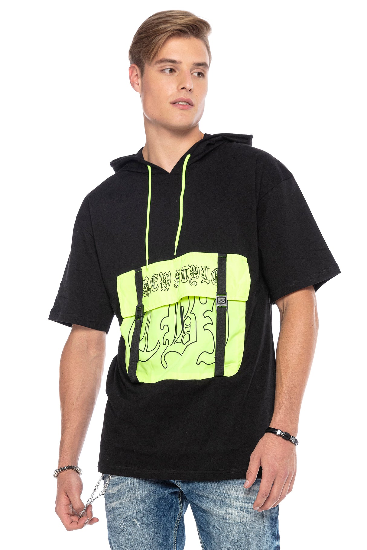 CT588 Camisa con capucha para hombres  con diseño de bolsillos grandes