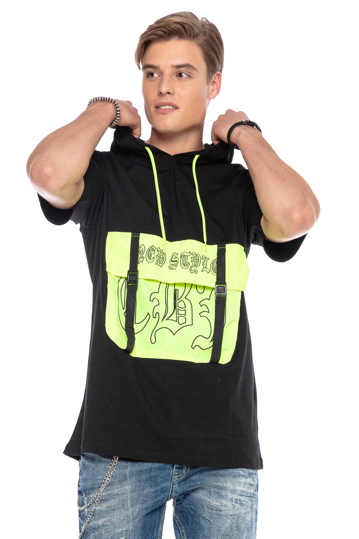 CT588 Camisa con capucha para hombres  con diseño de bolsillos grandes