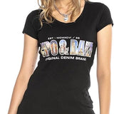 WT295 Women T-shirt met een groot voor de print van het merk