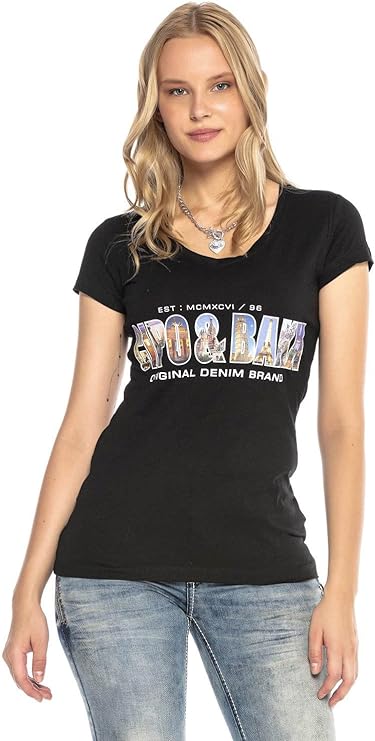 WT295 Camiseta  Women con un estampado frontal de marca grande