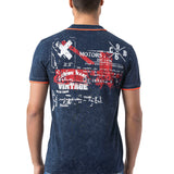 CT795-Polo pour homme avec impression et délavage - Coupe classique