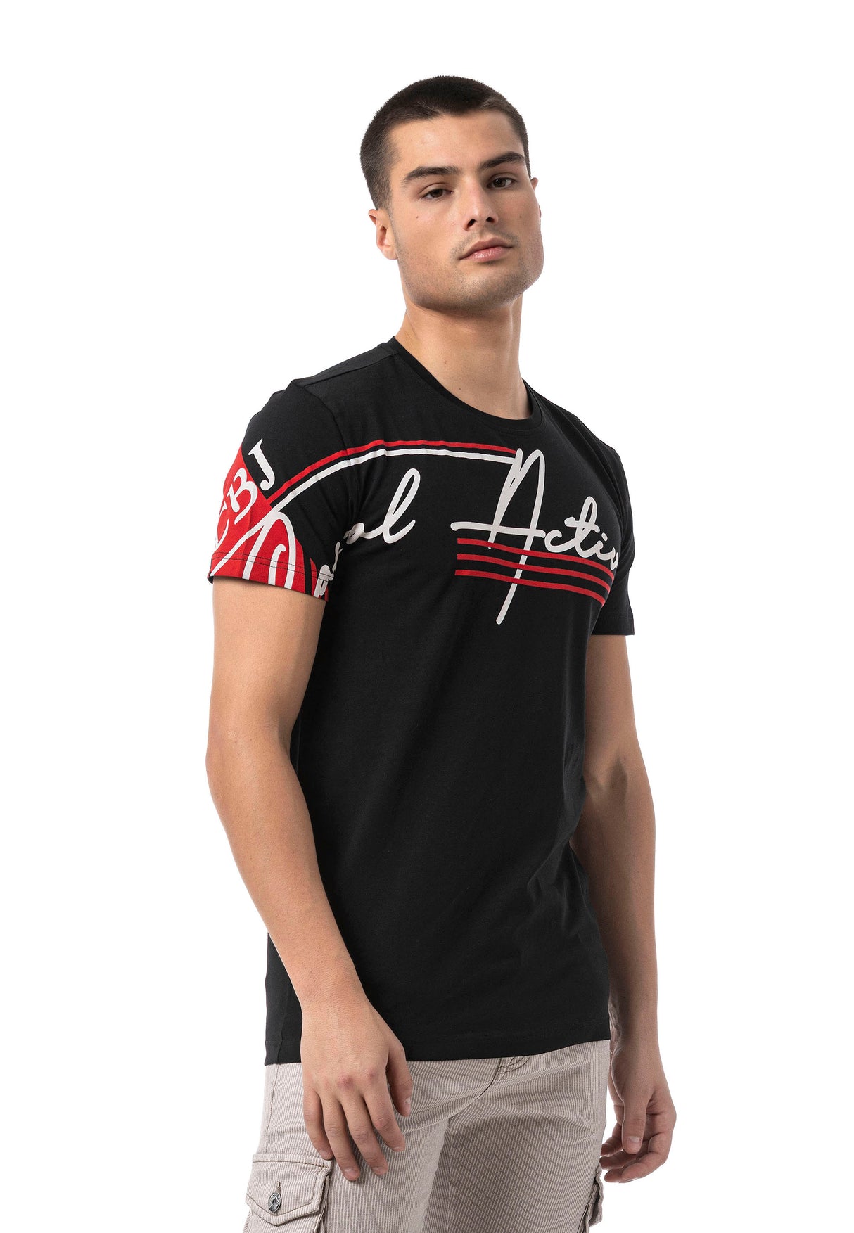 CT796–Herren T-Shirt mit Rundhals und Print-Design