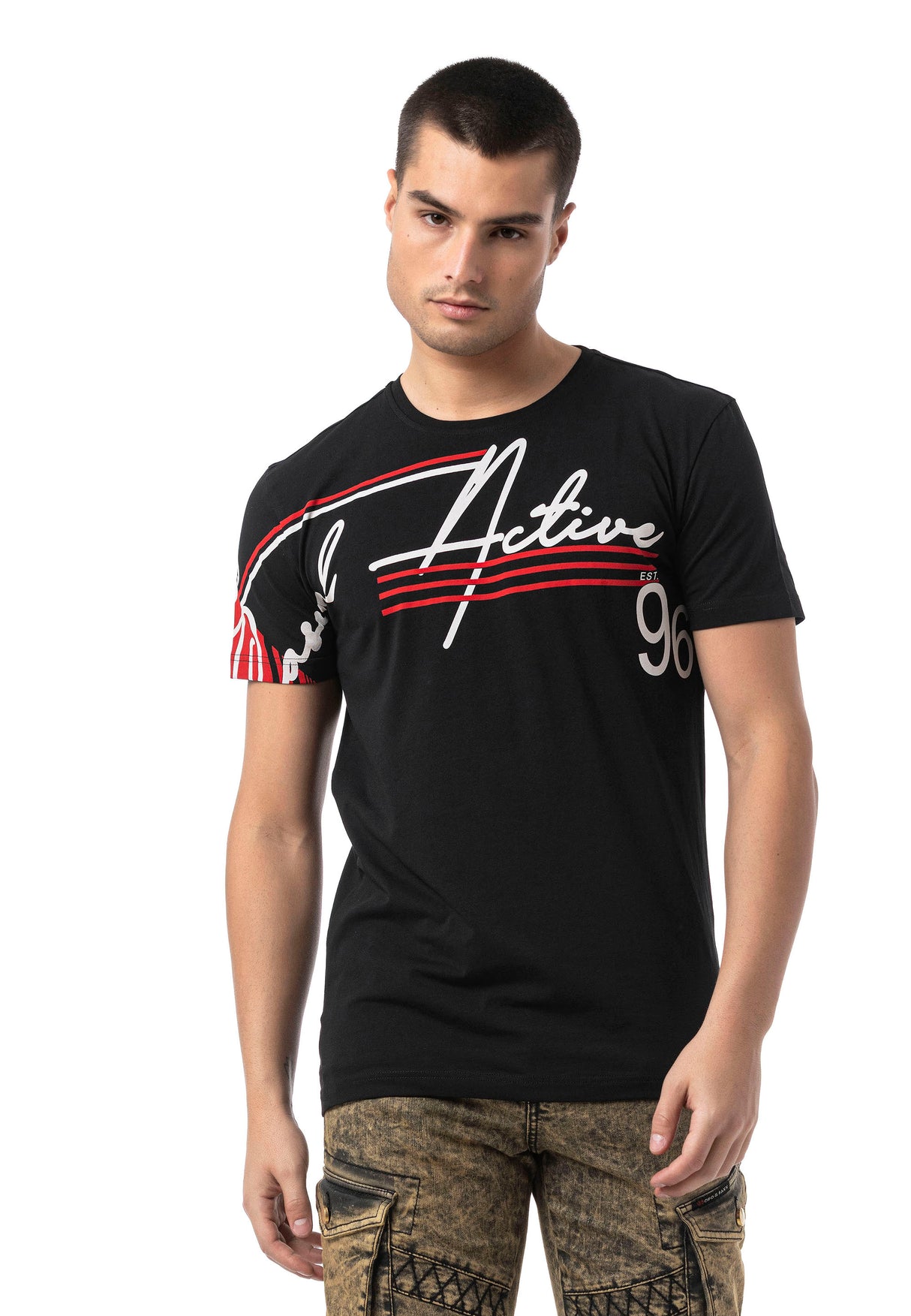 CT796–Herren T-Shirt mit Rundhals und Print-Design
