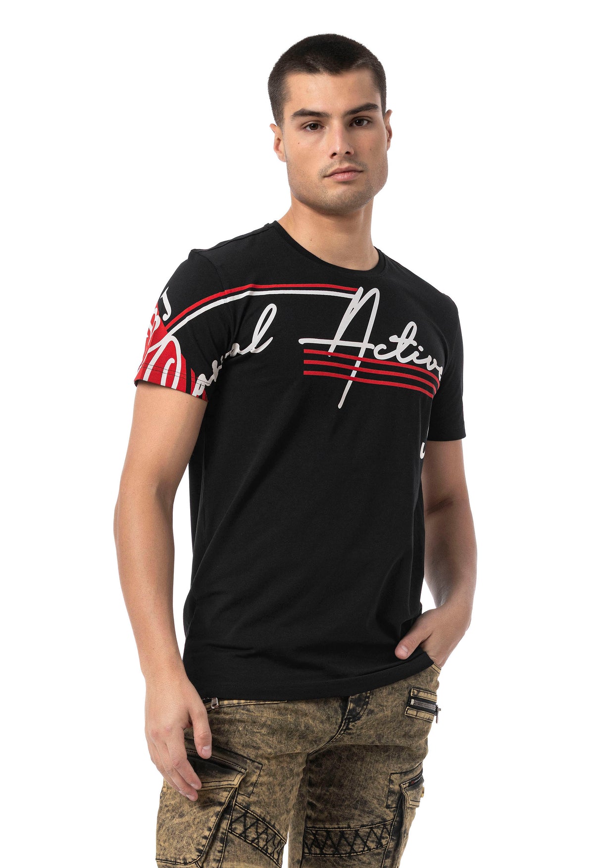 CT796–Herren T-Shirt mit Rundhals und Print-Design