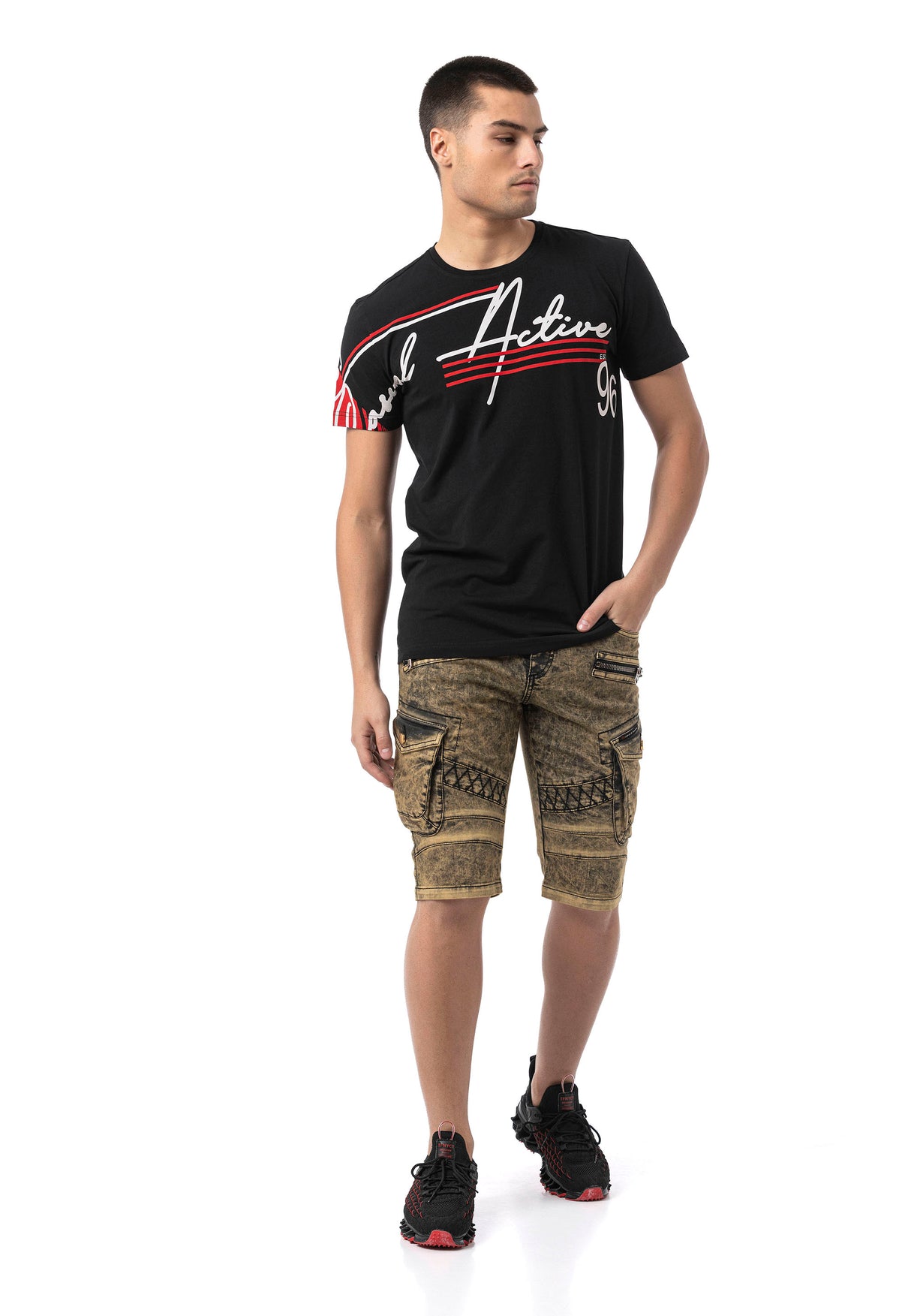 CT796–Herren T-Shirt mit Rundhals und Print-Design
