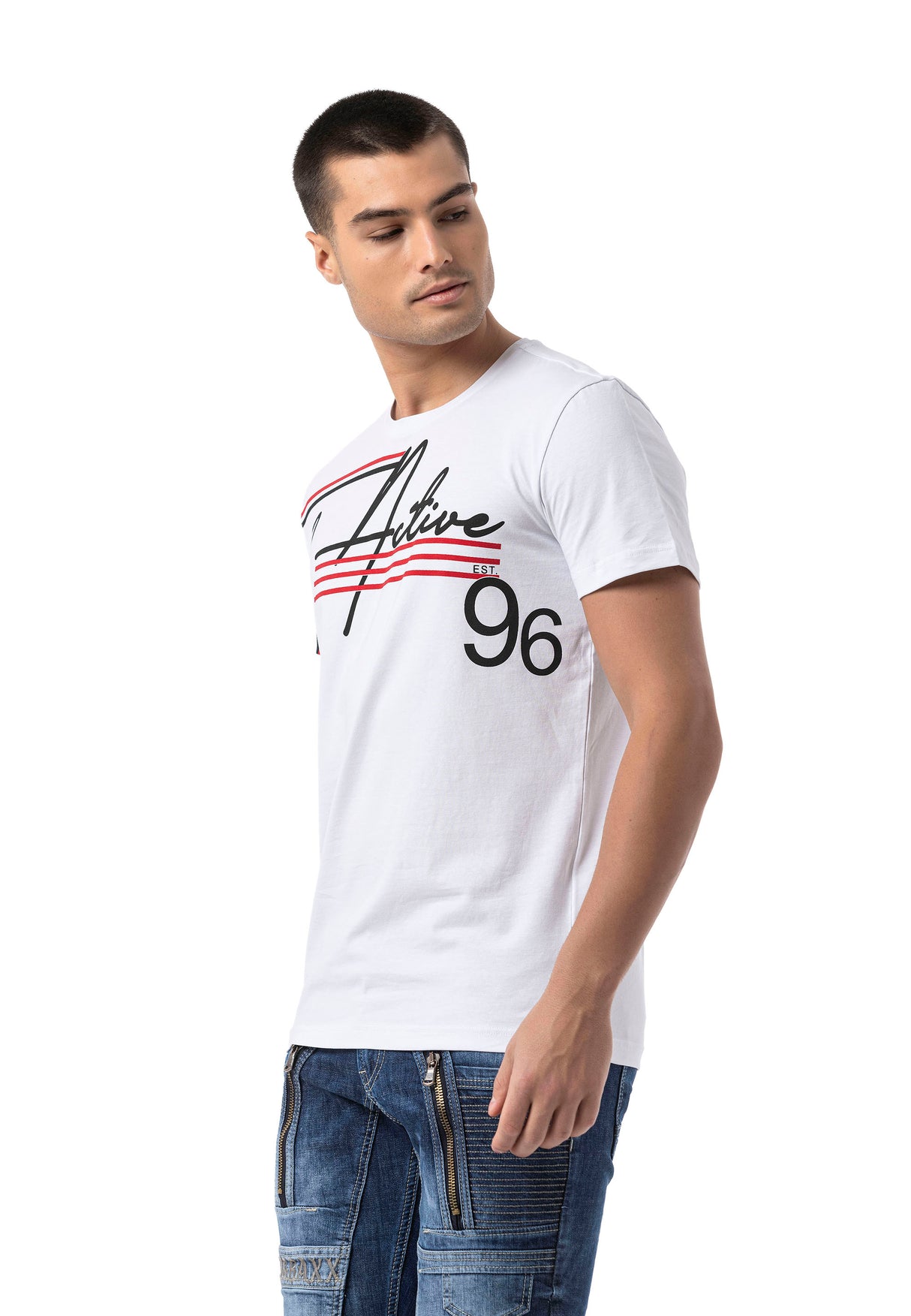 CT796–Herren T-Shirt mit Rundhals und Print-Design