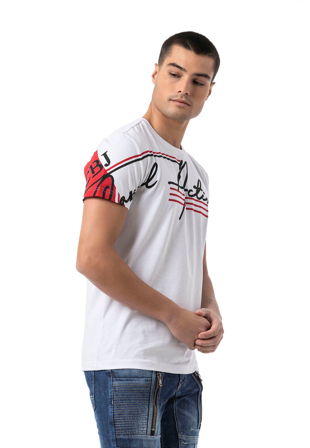 CT796–Herren T-Shirt mit Rundhals und Print-Design