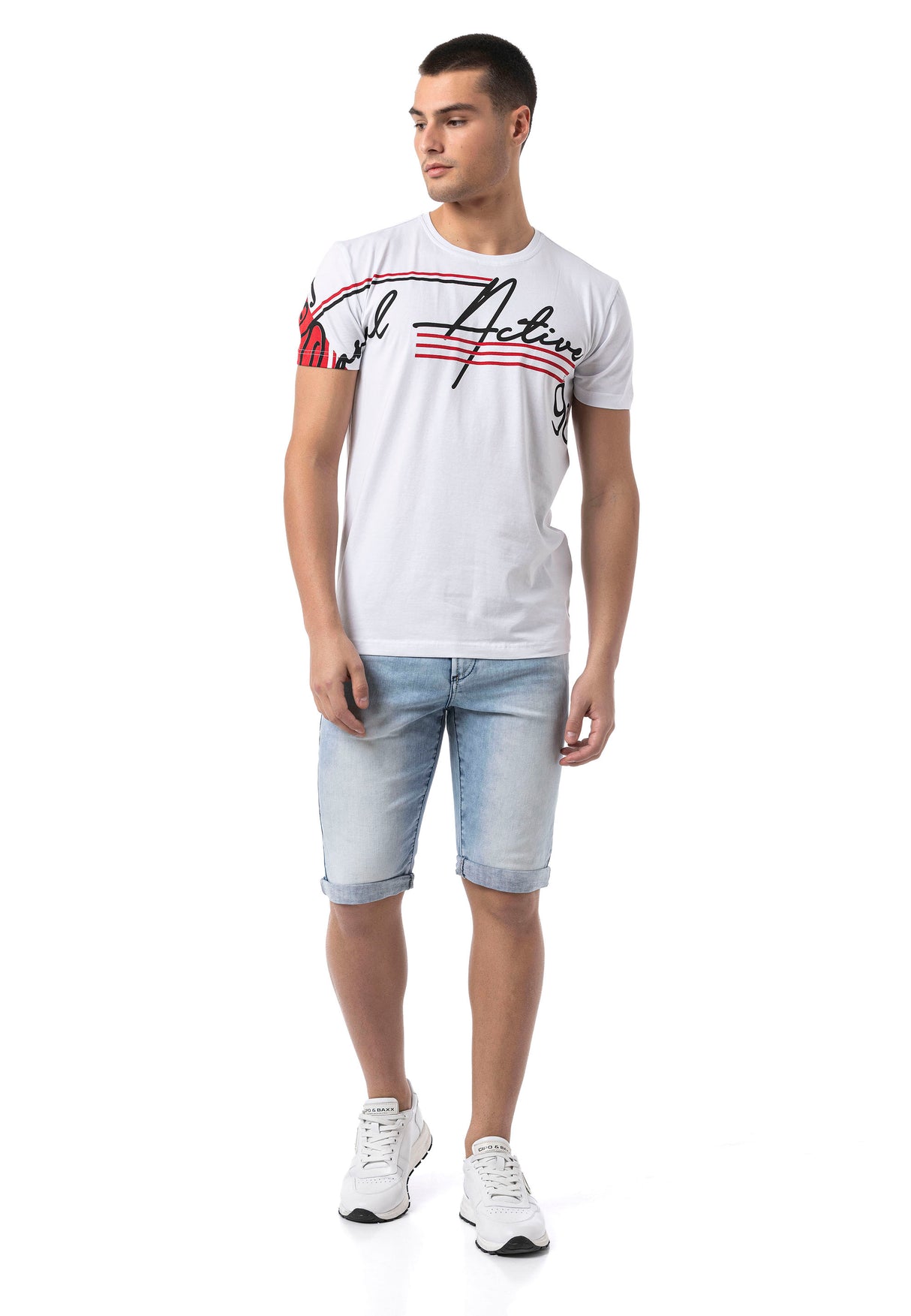 CT796–Herren T-Shirt mit Rundhals und Print-Design