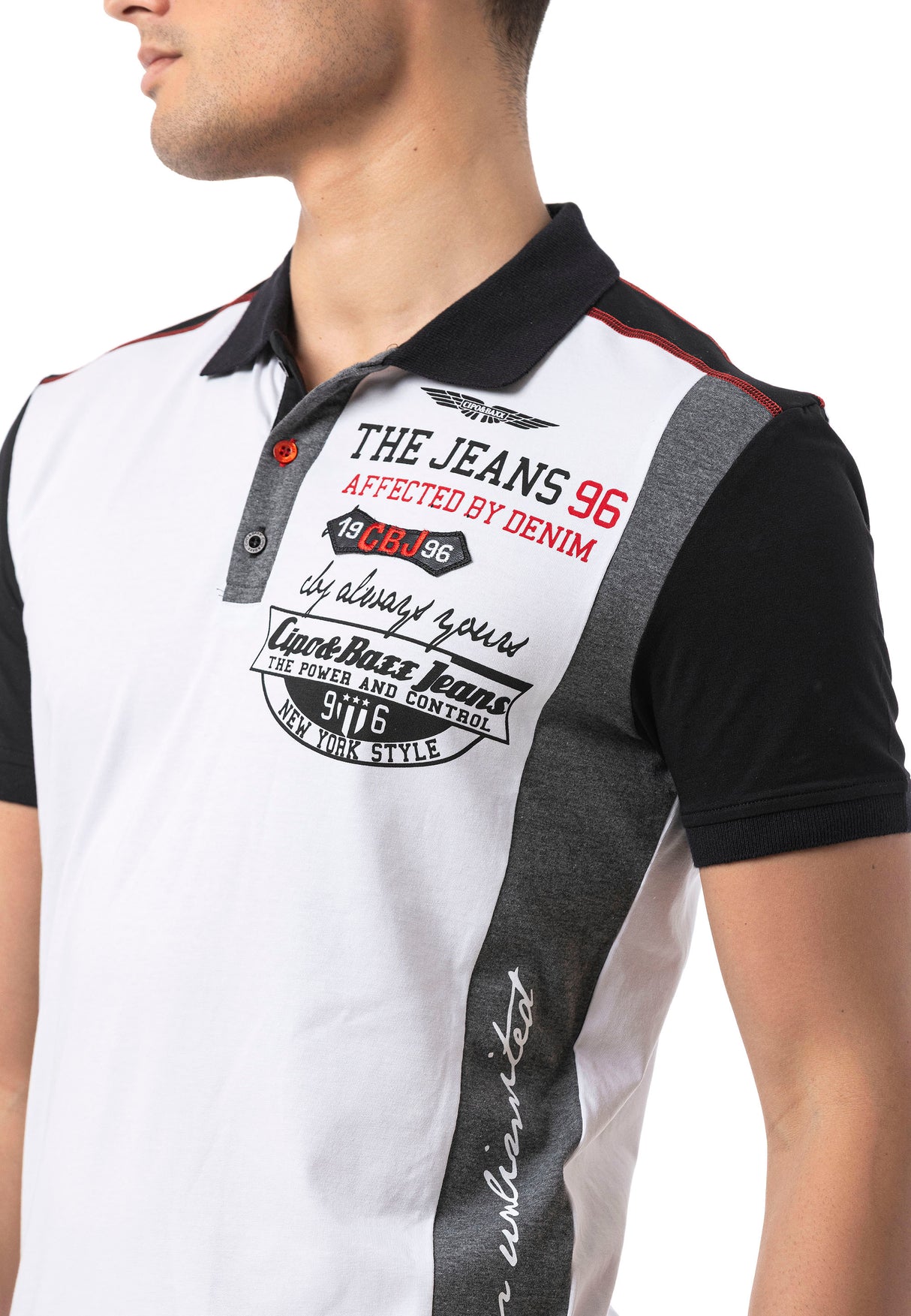 CT799 Herren Polo T-Shirt – Regular Fit mit Print & Applikation
