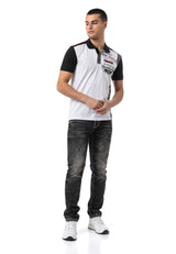 CT799 Herren Polo T-Shirt – Regular Fit mit Print & Applikation