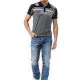 CT803-Herren Polo T-Shirt im Regular Fit mit Print und Applikation