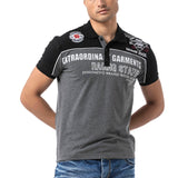 CT803-Herren Polo T-Shirt im Regular Fit mit Print und Applikation