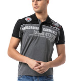 CT803-Herren Polo T-Shirt im Regular Fit mit Print und Applikation