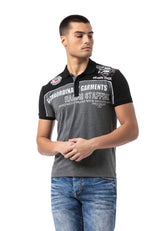 CT803-Mens Polo T-Shirt in Regular Fit with print and application