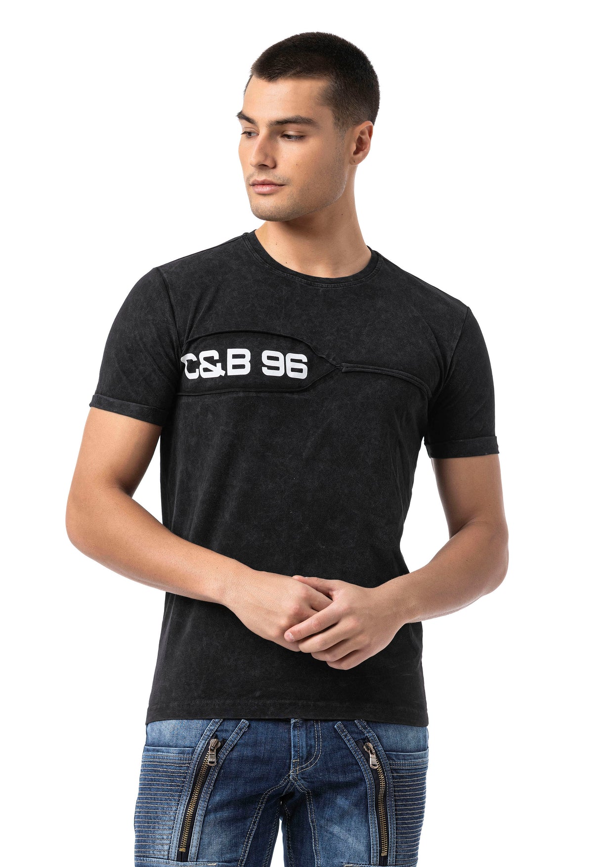 CT805 - Herren T-Shirt Uni mit Logoprint