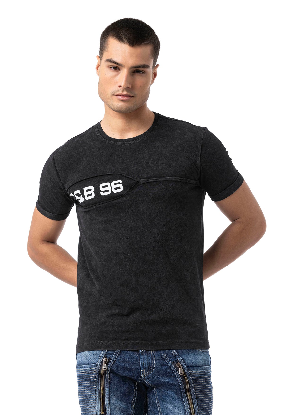 CT805 - Herren T-Shirt Uni mit Logoprint