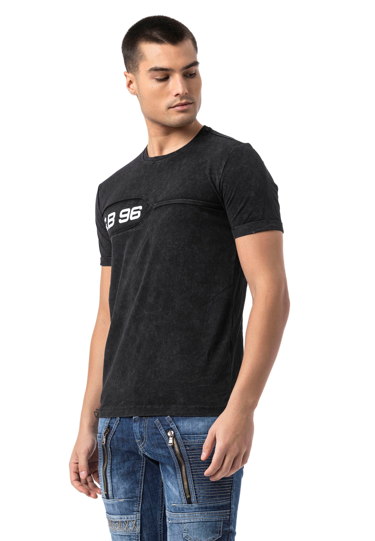 CT805 - Herren T-Shirt Uni mit Logoprint