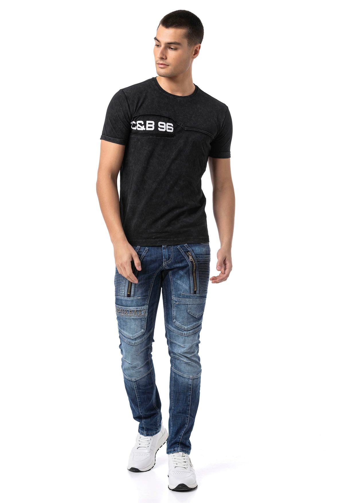 CT805 - Herren T-Shirt Uni mit Logoprint