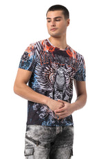 CT818 T-Shirt Nera Stampata per Uomo