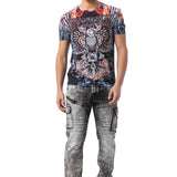 CT818-Black Men T-Shirt with digital print and Regular Fit style