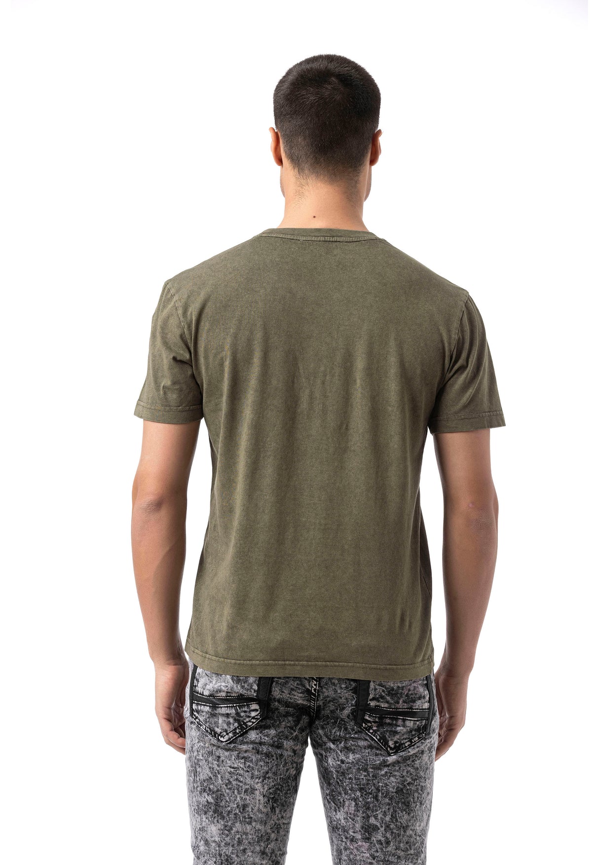CT808-Herren T-Shirt im Relax Fit mit Waschung und Patch
