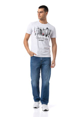 CT826-Herren T-Shirt mit London-Print – Regular Fit