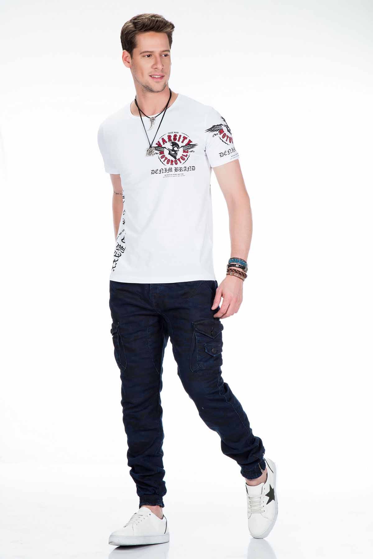 CT375 Men's Varsity Motorcycle Fitted T-Shirt