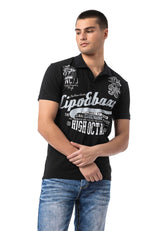 CT794– Herren Polo T-Shirt mit Print und Regular Fit Style