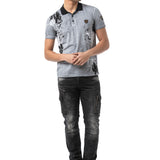 CT798-Herren Polo T-Shirt mit Print und im Regular Fit