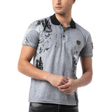 CT798-Herren Polo T-Shirt mit Print und im Regular Fit