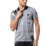 CT798-Herren Polo T-Shirt mit Print und im Regular Fit