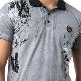 CT798-Herren Polo T-Shirt mit Print und im Regular Fit