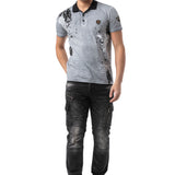 CT798-Herren Polo T-Shirt mit Print und im Regular Fit