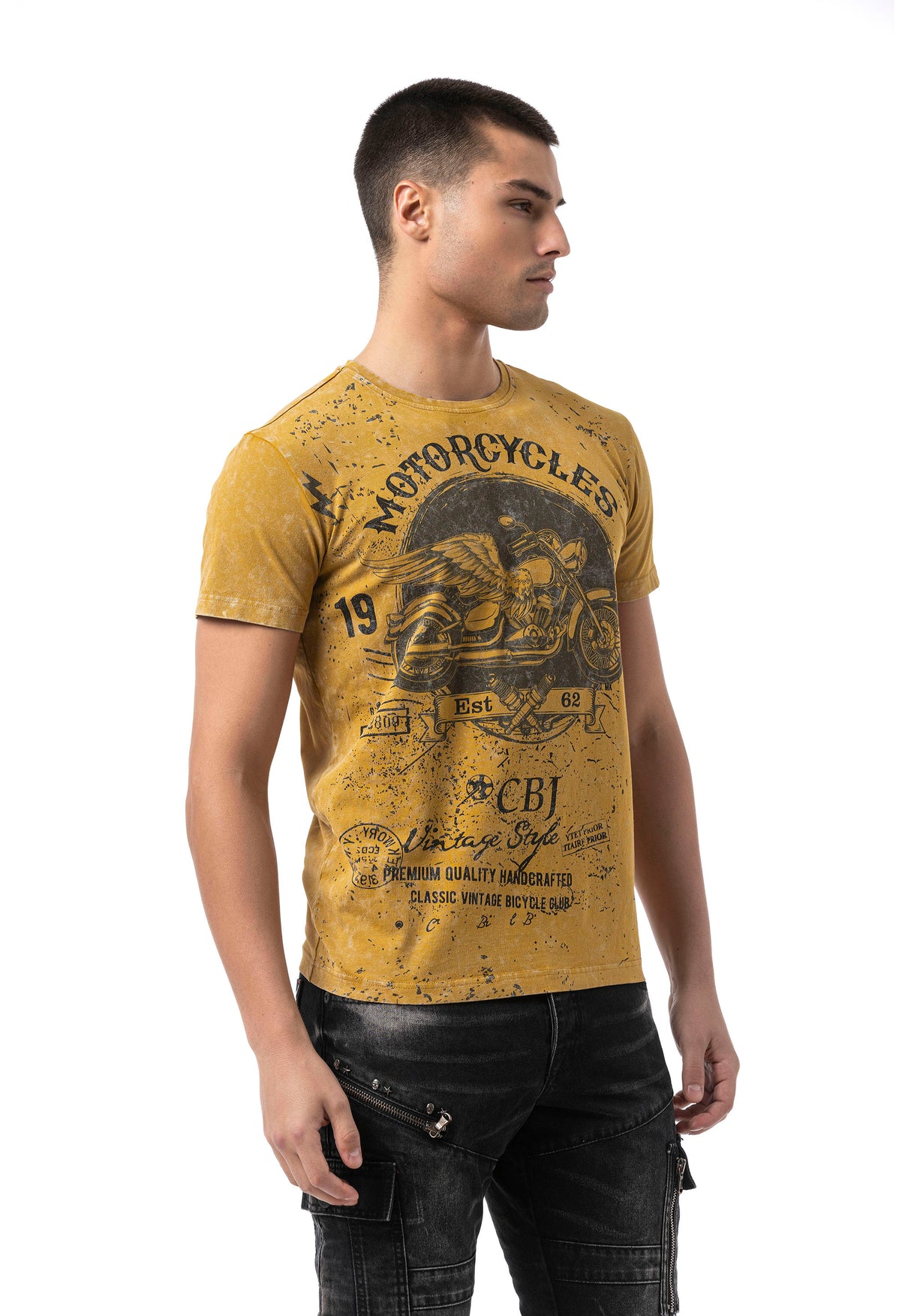 CT813 Herren T-Shirt mit coolem Motorrad-Print