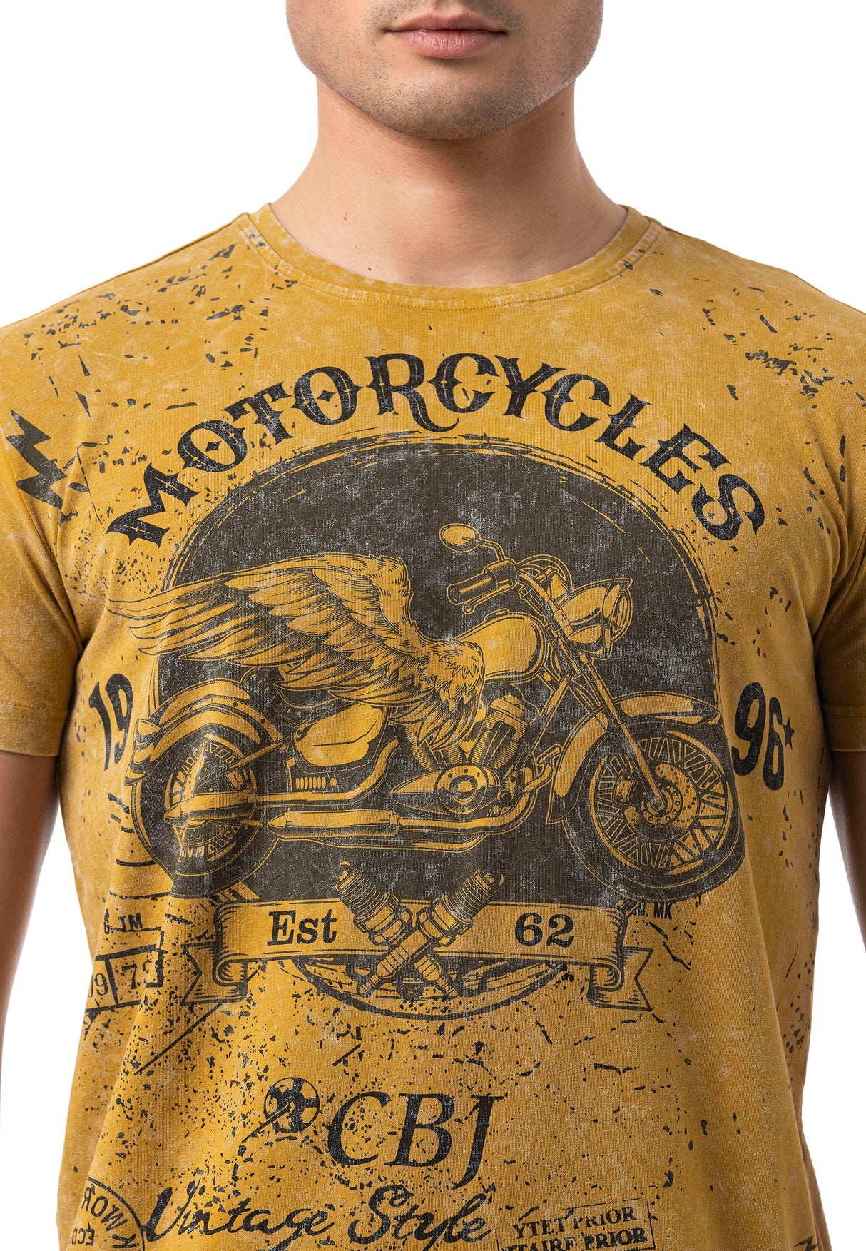 CT813 Herren T-Shirt mit coolem Motorrad-Print