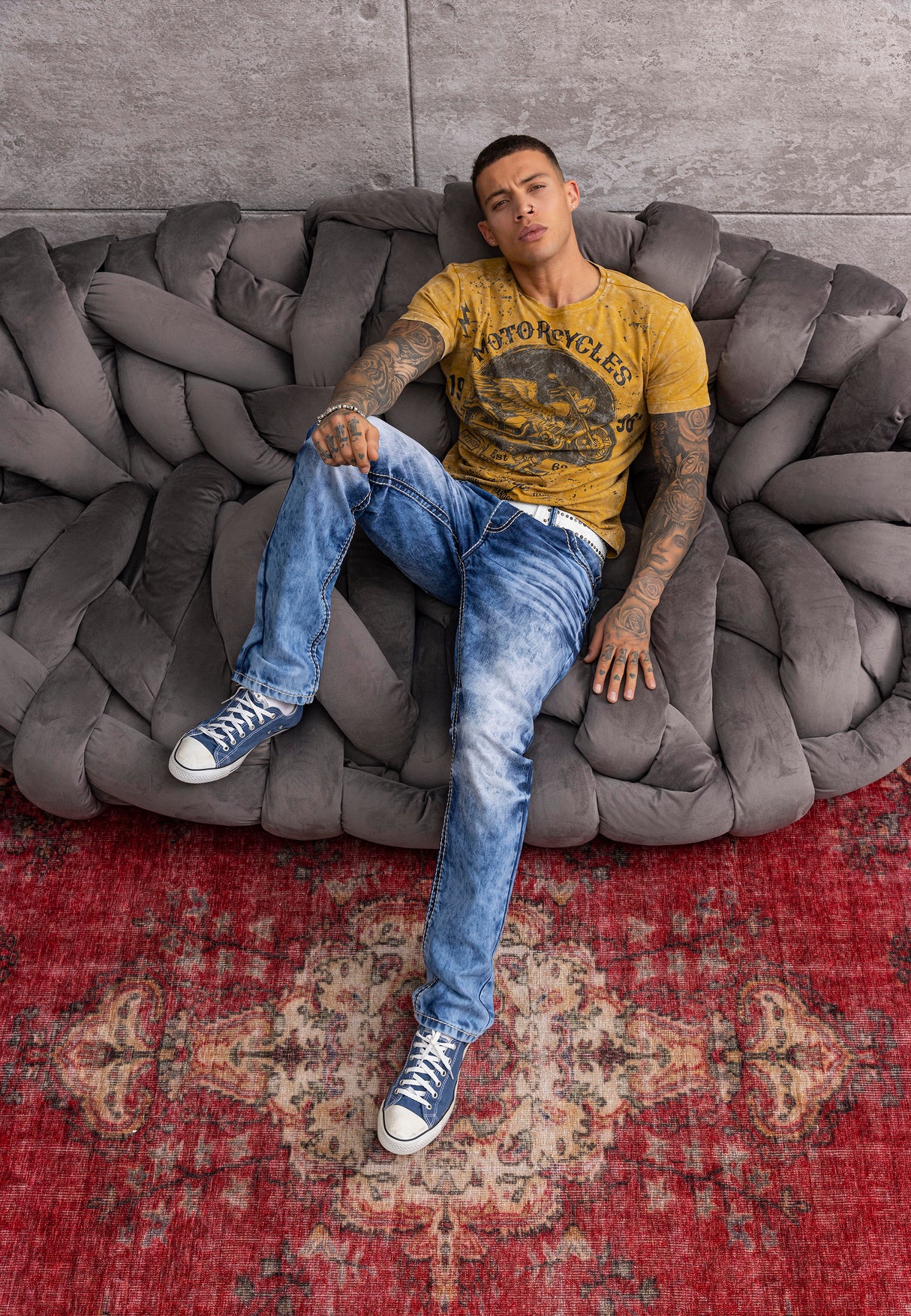 CT813 Herren T-Shirt mit coolem Motorrad-Print