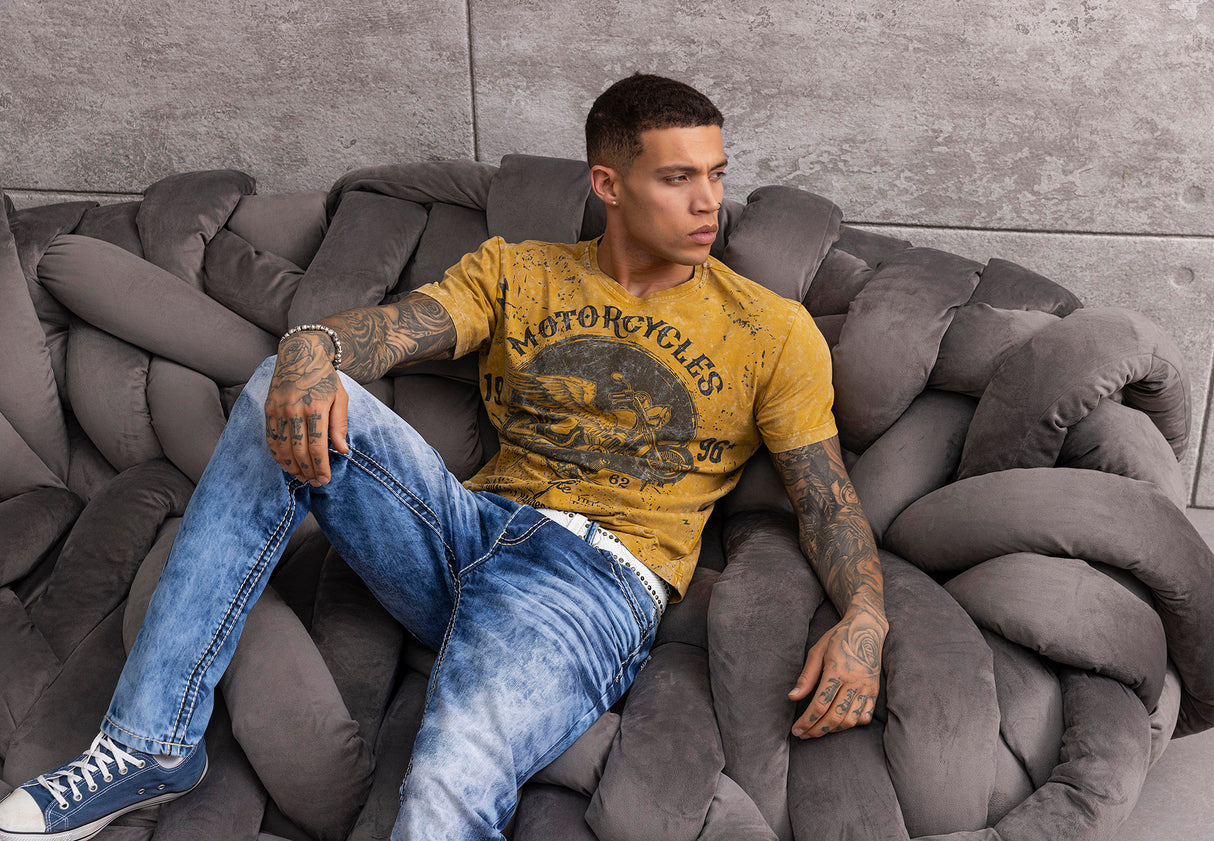 CT813 Herren T-Shirt mit coolem Motorrad-Print