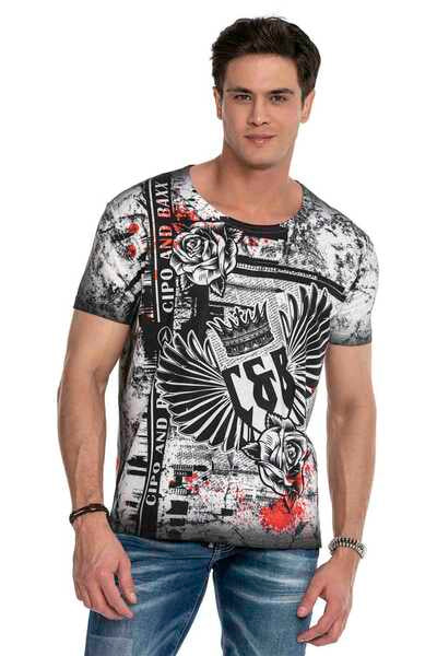 T-shirt maschile CT628 con stampa allover cool