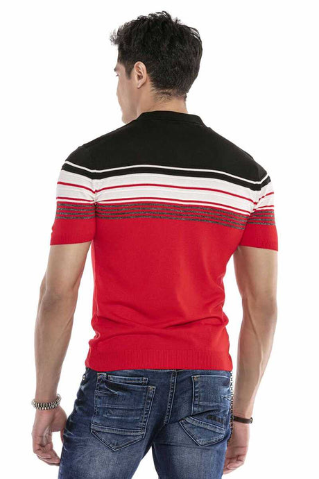 CT654 men's polo shirt with multicolored stripe design