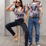 CT780 T-shirt homme avec aigle imprimé