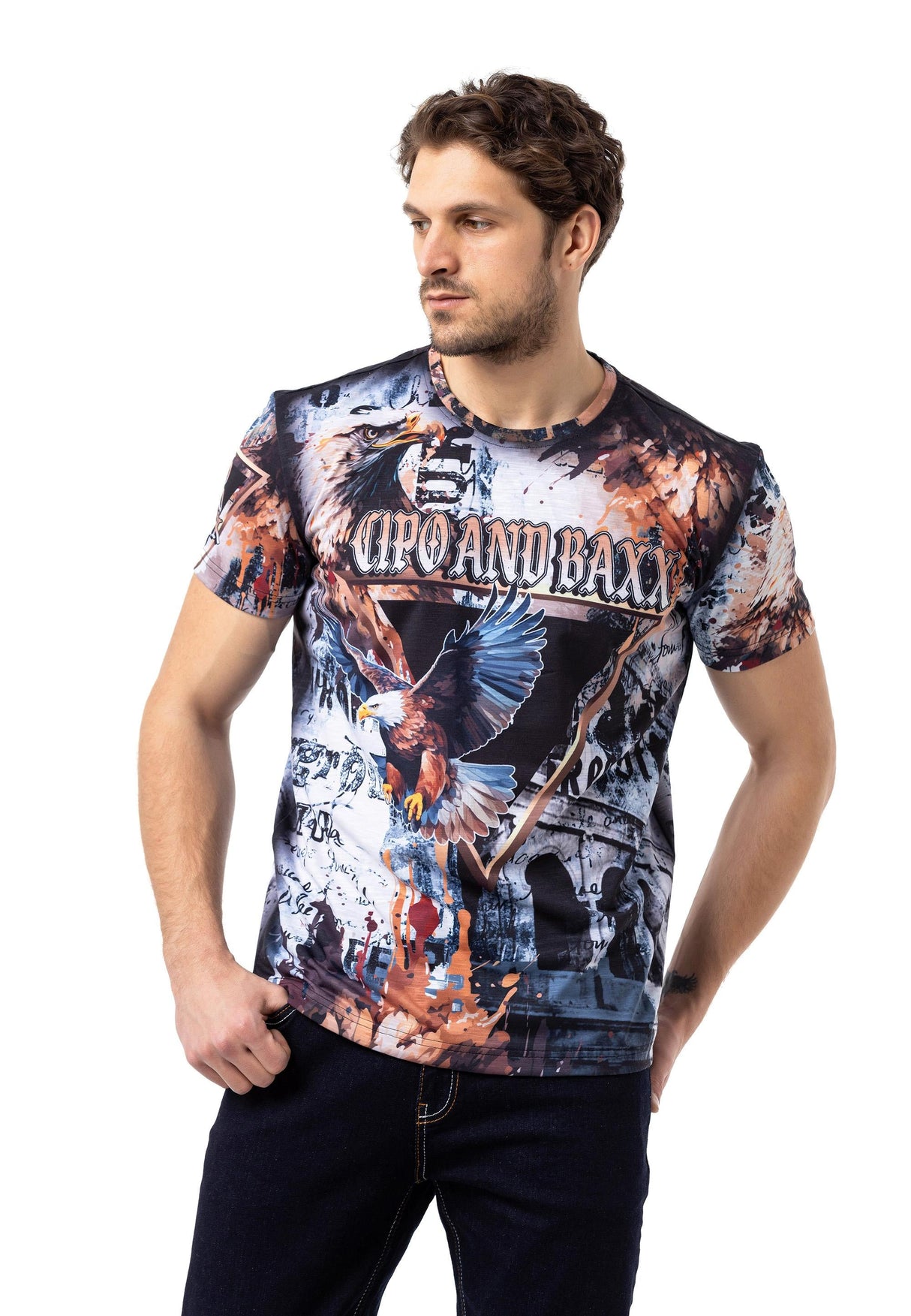 CT780 Camiseta con Estampado Integral para Hombre