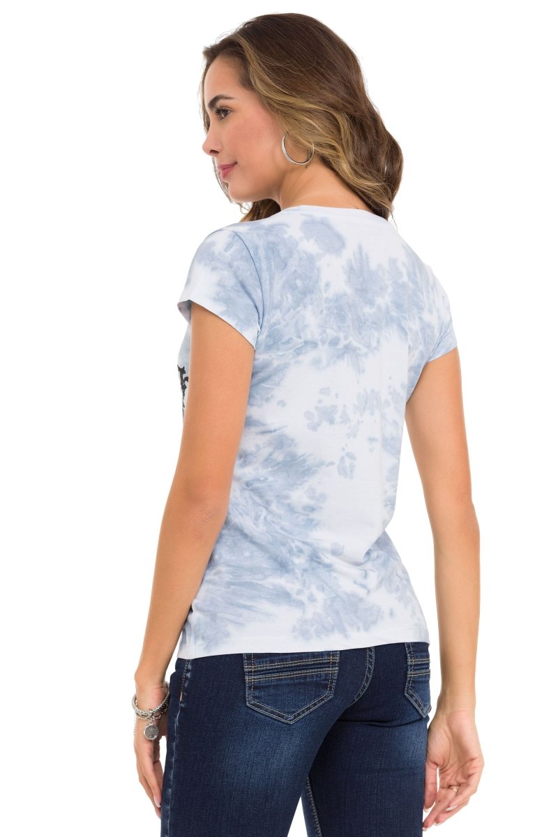 WT352 T-shirt da Donna con Stampa Allover alla Moda
