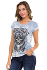 WT352 Damen T-Shirt mit modischem Allover-Print