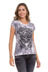 WT352 women T-shirt with a fashionable allover print