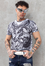 CT781 Camiseta de hombre con estampado de águila 