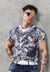 CT781 Camiseta de hombre con estampado de águila 