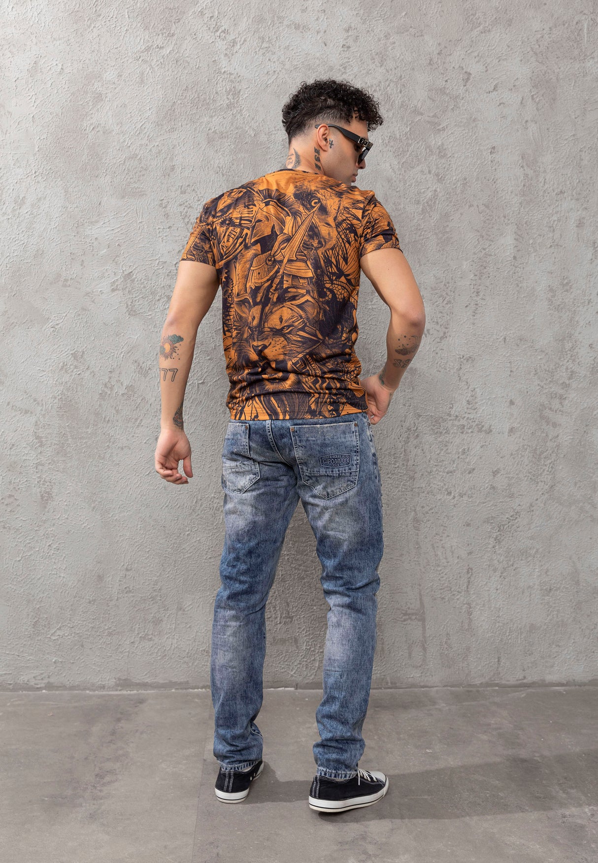 CT781 Camiseta de hombre con estampado de águila 