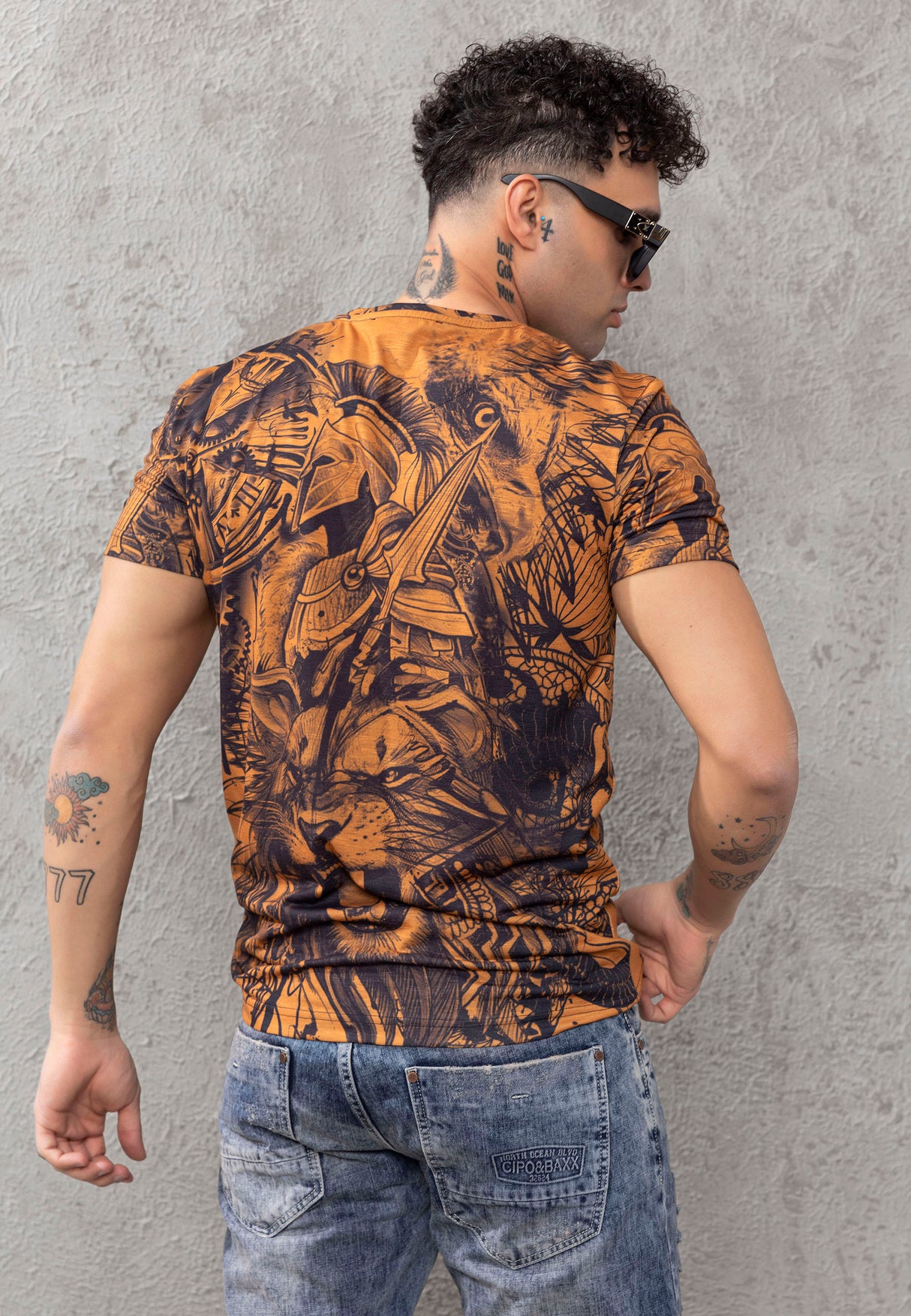 CT781 Camiseta de hombre con estampado de águila 